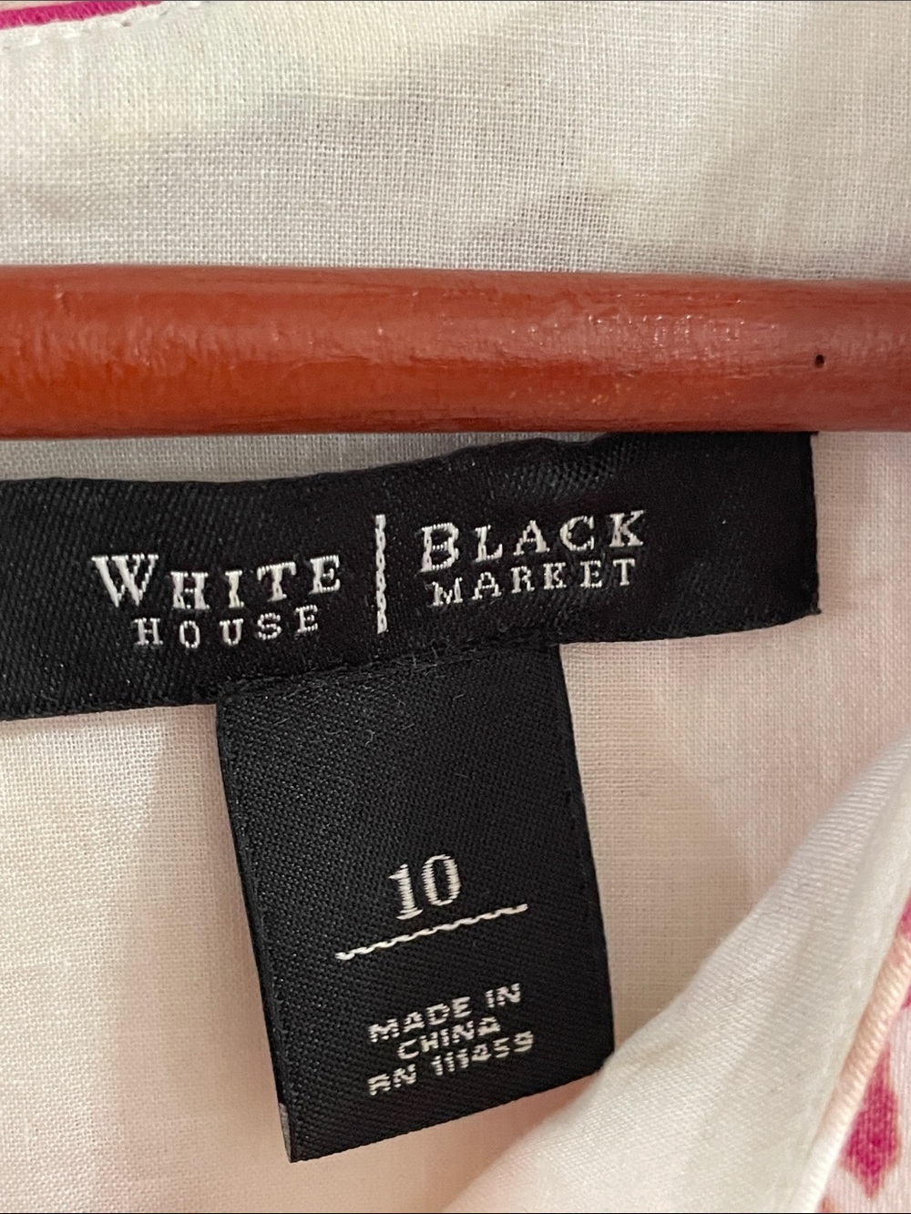 White House Black Market Size: 10 Cream Dress with Pink Floral Print w/ pockets - Picture 3 of 16